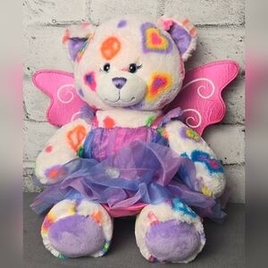 Build A Bear Peace Sign Teddy Fairy Wings Dress Plush 16” Retired 2013